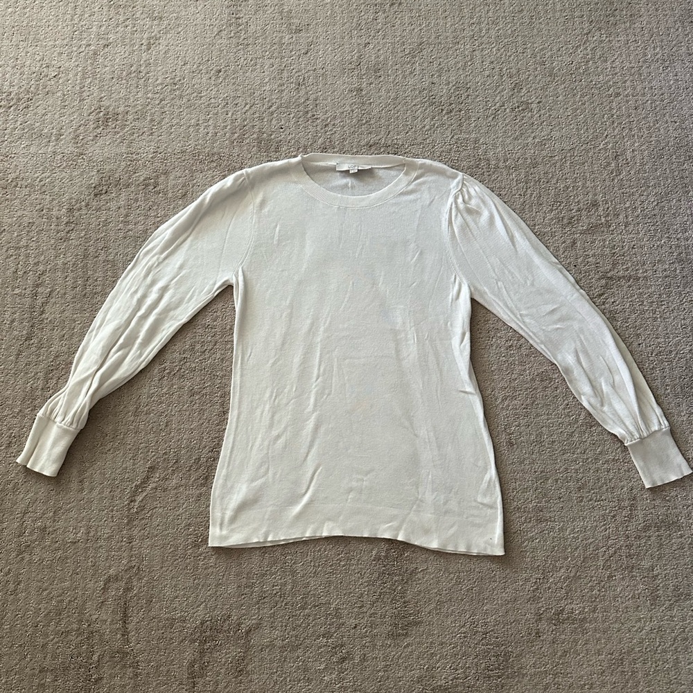 White lightweight sweater, Loft, Size Large